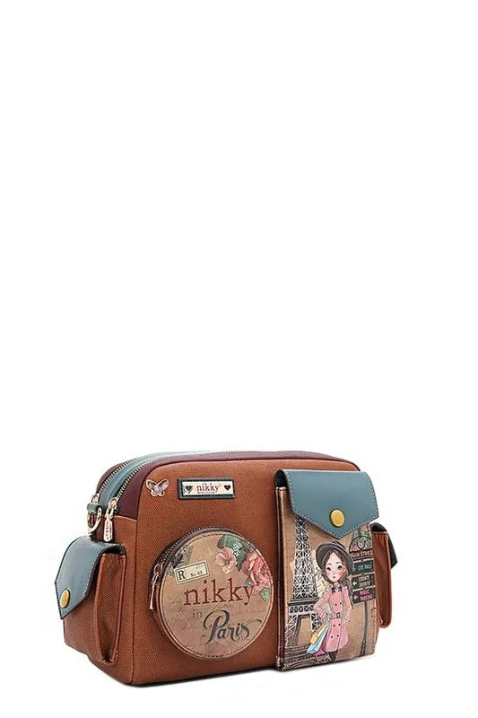 NICOLE LEE USA MULTI POCKET MESSENGER BAG