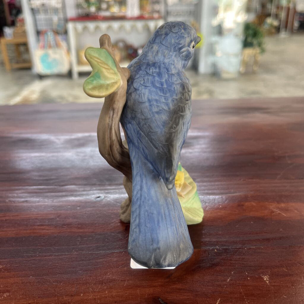 CERAMIC EASTERN BLUE BIRD FIGURINE-Thriftique Marketplace