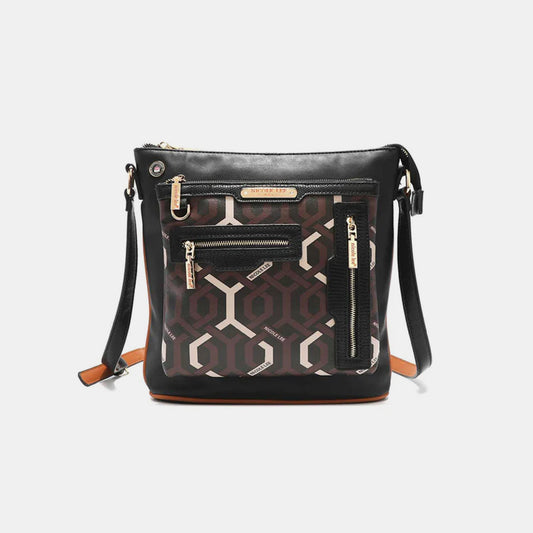 NICOLE LEE USA GEOMETRIC PATTERN CROSSBODY BAG