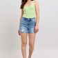 JUDY BLUE FULL SIZE HIGH WAIST DENIM SHORTS W/STITCH OVER DESTROY DETAIL PLUS SIZE