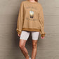 SIMPLY LOVE FULL SIZE NEVER TOO COLD FOR ICED COFFEE ROUND NECK SWEATSHIRT