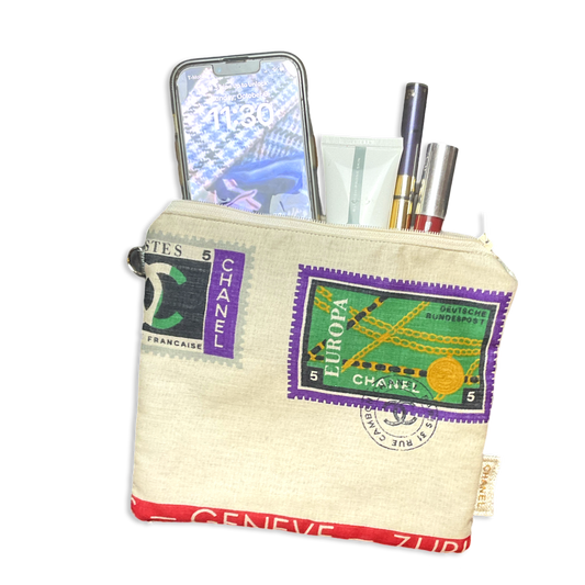STAMPS OF THE WORLD VINTAGE CASHMERE & SILK SCARF ALL-AROUND BAG