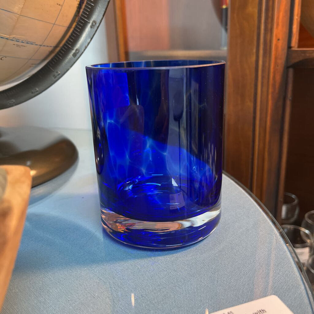 COBALT BLUE CANDLE HOLDER-Thriftique Marketplace