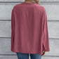IVY LANE HALF BUTTON LONG SLEEVE BLOUSE