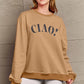 SIMPLY LOVE FULL SIZE CIAO！ROUND NECK SWEATSHIRT