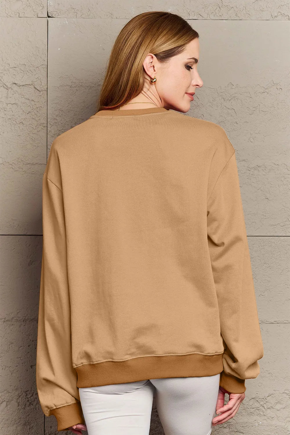 SIMPLY LOVE FULL SIZE KINDA LAZY ROUND NECK SWEATSHIRT