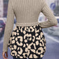 IVY LANE LEOPARD PEPLUM ROUND NECK BLOUSE