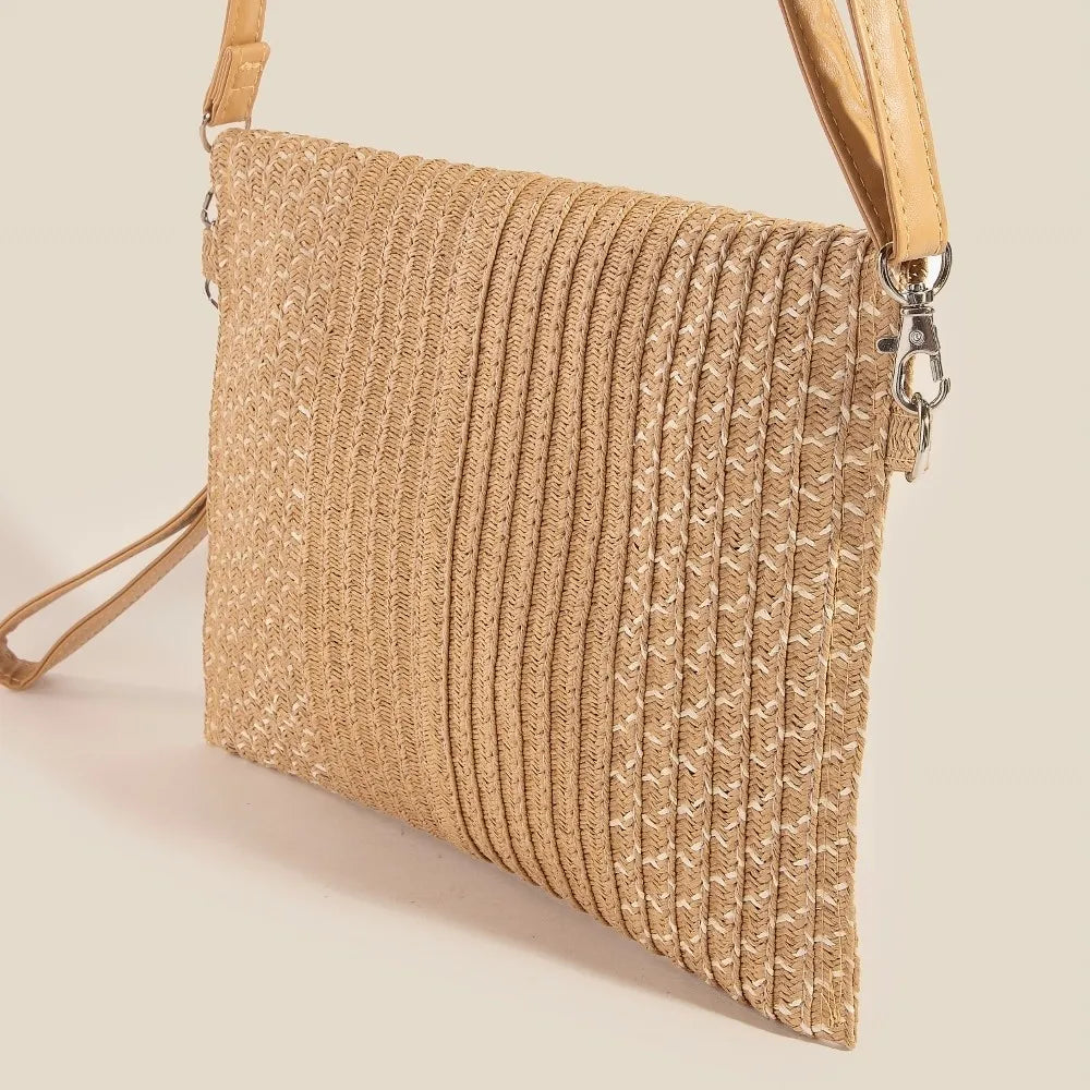 FAME TIGHT WOVEN ENVELOPE CLUTCH BAG