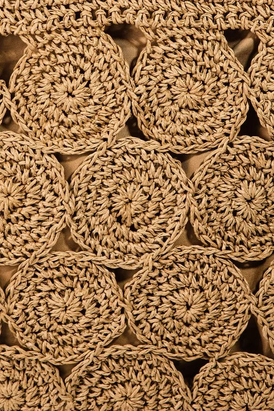 FAME SQUARE BRAIDED PATTERN TOTE BAG