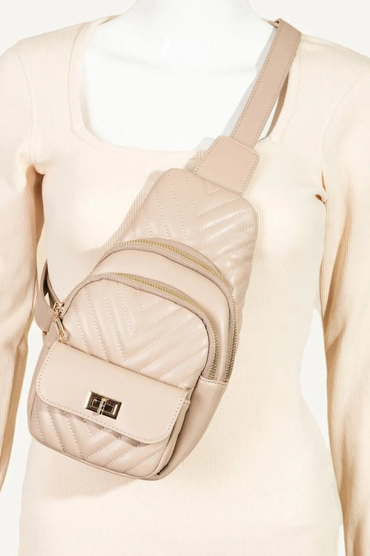 FAME FAUX LEATHER CUSHIONED SLING BAG