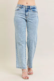 JUDY BLUE FULL SIZE HIGH WAIST STONE WASH STRAIGHT JEANS PLUS SIZE