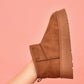 WILD DIVA SUEDE ROUND TOE PLATFORM BOOTIES