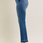 JUDY BLUE FULL SIZE HW VINTAGE WASH RELEASE HEM KICK FLARE JEANS PLUS SIZE