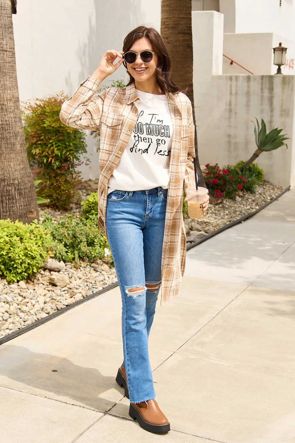 SIMPLY LOVE FULL SIZE IF I'M TOO MUCH THEN GO FIND LESS ROUND NECK T-SHIRT