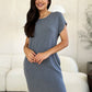 BASIC BAE FULL SIZE ROUND NECK SHORT SLEEVE DRESS WITH POCKETS