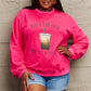 SIMPLY LOVE FULL SIZE NEVER TOO COLD FOR ICED COFFEE ROUND NECK SWEATSHIRT