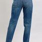 JUDY BLUE FULL SIZE HIGH WAISTED RIGID MAGIC NON-DESTROY STRAIGHT LEG JEANS PLUS SIZE