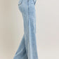 JUDY BLUE FULL SIZE HIGH WAIST WIDE LEG JEANS WITH SKEWED INSEAM PLUS SIZE