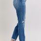 JUDY BLUE FULL SIZE MR VINTAGE WASH BOYFRIEND FIT W/ DESTROY JEANS PLUE SIZE
