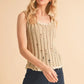 AEMI+CO DISTRESSED DETAIL ROUND NECK KNIT TANK