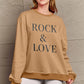 SIMPLY LOVE FULL SIZE ROCK ＆ LOVE ROUND NECK SWEATSHIRT