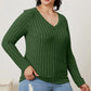 BASIC BAE FULL SIZE RIBBED V-NECK LONG SLEEVE T-SHIRT