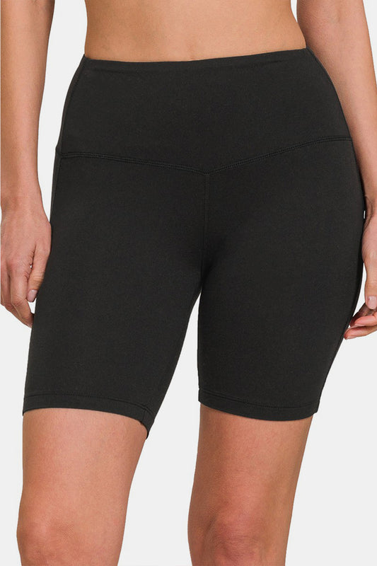 ZENANA HIGH WAIST ACTIVE SHORTS