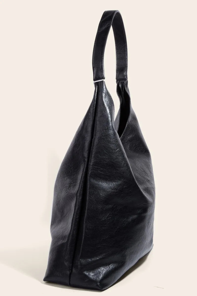FAME FAUX LEATHER TOTE BAG