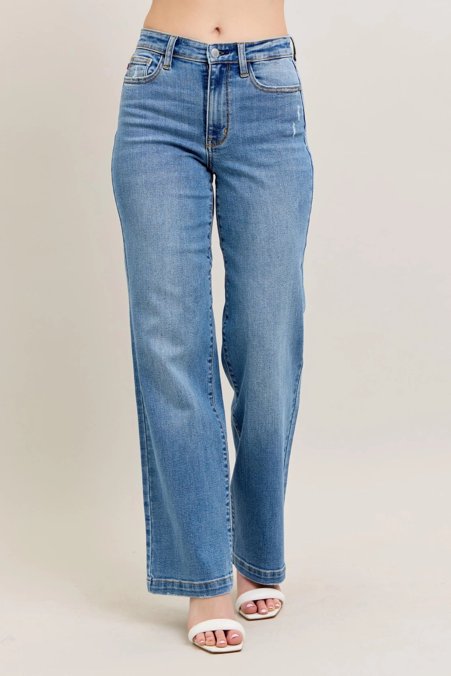 JUDY BLUE FULL SIZE HIGH WAIST STRAIGHT JEANS PLUS SIZE