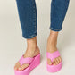 WILD DIVA OPEN TOE PLATFORM WEDGE SANDALS