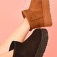 WILD DIVA SUEDE ROUND TOE PLATFORM BOOTIES