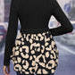 IVY LANE LEOPARD PEPLUM ROUND NECK BLOUSE