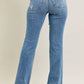 JUDY BLUE FULL SIZE MID RISE WASH DESTROY HEM BOOTCUT JEANS PLUS SIZE