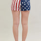 JUDY BLUE FULL SIZE HIGH WAIST AMERICANA FLAG FRAY HEM SHORTS PLUS SIZE