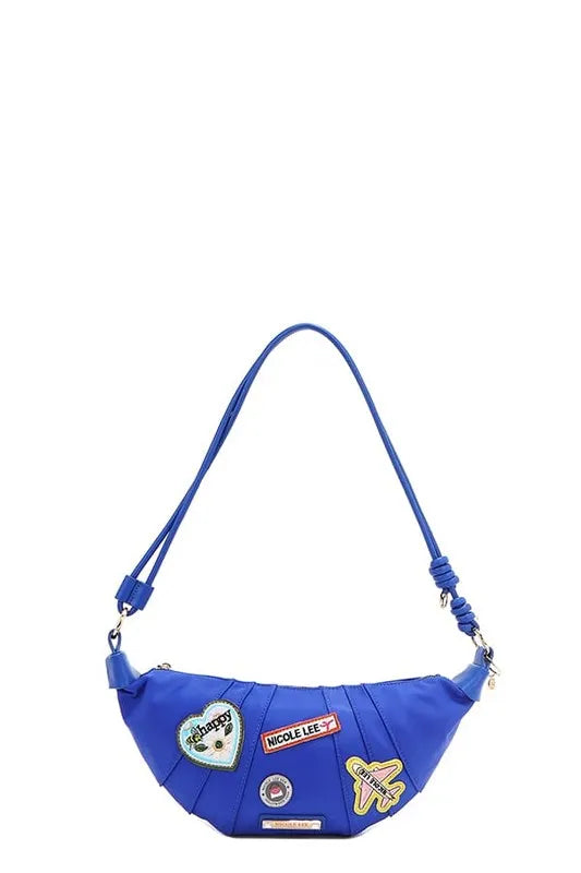 NICOLE LEE USA COLOR PATCH CROISSANT BAG