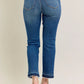 JUDY BLUE FULL SIZE HW VINTAGE WASH RELEASE HEM KICK FLARE JEANS PLUS SIZE