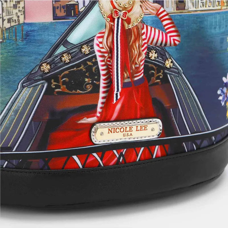 NICOLE LEE USA NYLON MULTIFUNCTIONAL BUCKET BACKPACK