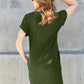 BASIC BAE FULL SIZE ROUND NECK SHORT SLEEVE DRESS WITH POCKETS