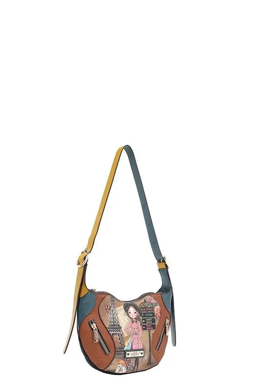 NICOLE LEE USA ECO-LEATHER SADDLE BAG