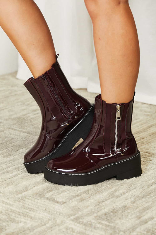 FOREVER LINK SIDE ZIP PLATFORM BOOTS