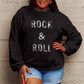 SIMPLY LOVE FULL SIZE ROCK & ROLL ROUND NECK SWEATSHIRT