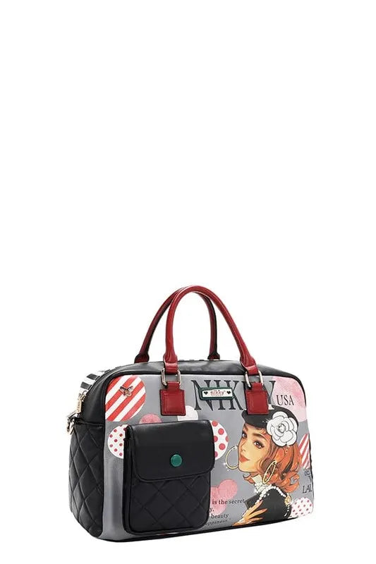 NICOLE LEE USA ECO-LEATHER BOSTON BAG