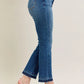 JUDY BLUE FULL SIZE HW VINTAGE WASH RELEASE HEM KICK FLARE JEANS PLUS SIZE