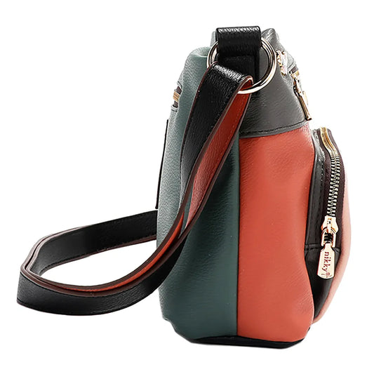 NICOLE LEE USA ECO-LEATHER ADJUSTABLE STRAP CROSSBODY BAG
