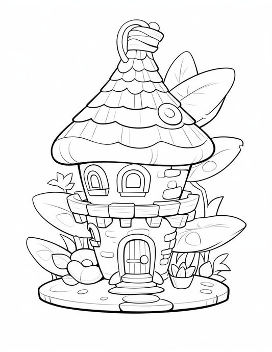 140 Enchanting Fairy Houses Coloring Pages – Printable PDF or Digital Use