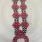 Faux Coral Long Squash Blossom Statement Necklace - 32 inch necklace