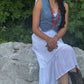 Faux Coral Long Squash Blossom Statement Necklace - 32 inch necklace