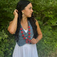 Faux Coral Long Squash Blossom Statement Necklace - 32 inch necklace