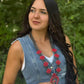 Faux Coral Long Squash Blossom Statement Necklace - 32 inch necklace