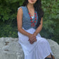 Faux Coral Long Squash Blossom Statement Necklace - 32 inch necklace